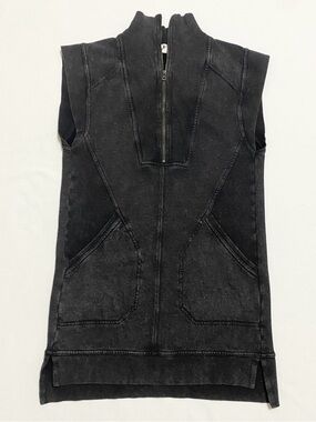 Anthropologie Daily Practice Meru Zip Front Mini Dress Black